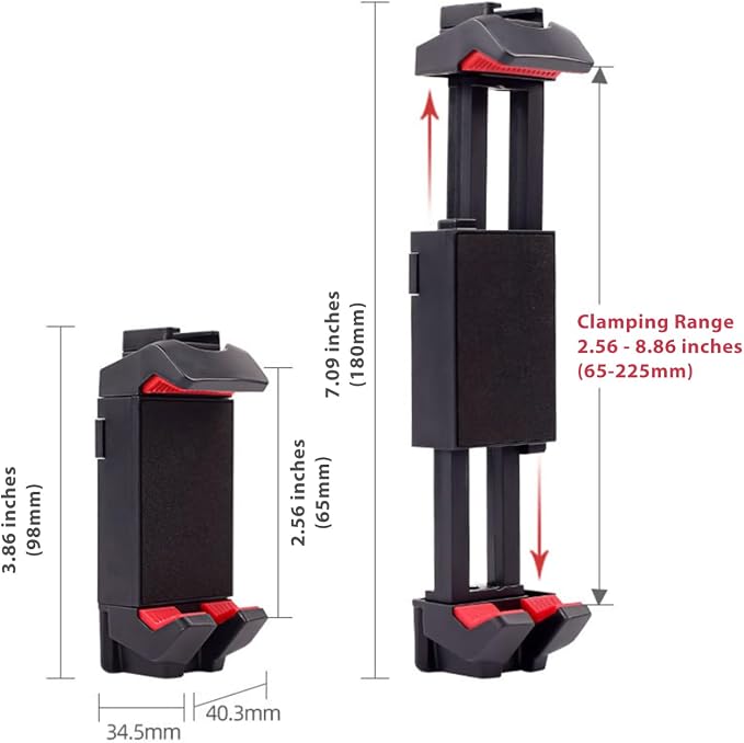 Kado Metal Portable Monitor Stand Tripod, Phone/Tablet Clamp for Desk | 100x100mm 75x75mm Wall/Arm Mount Clamping, 360° Ball Head and 1/4" Screw Compact for Phone, Tablet, Projector, Camera, Webcam - Image 5