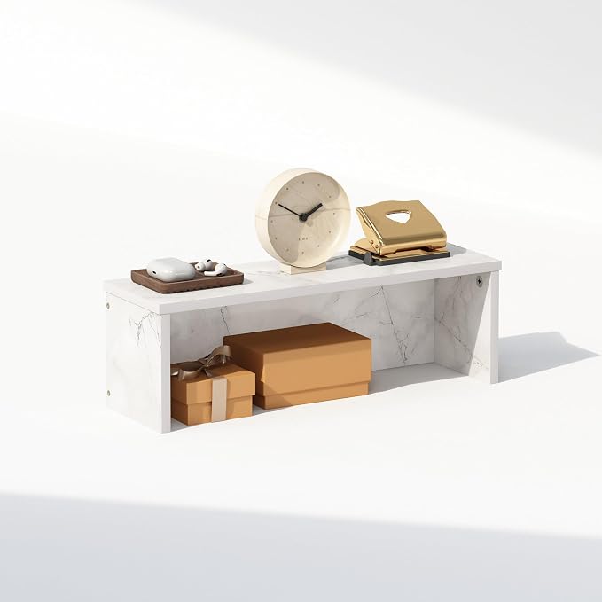 Furinno Classic Desk Organizers and Accessories, 18-Inch Desk Organizer, Desktop Organizer, for Office Supplier, Marble White - Image 3
