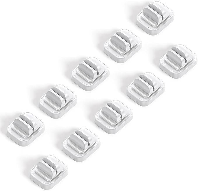 10Pack Cable Spring Holder Clips, Cord Organizer for Desk - Lamicall Adjustable Cord Clip, Wire Holder Organizer, Phone USB Charger Cable Holder, White | Wire Holder Organizer, Phone USB Charger Cable Holder, Cable Management for Nightstand Wall, Adhes... by Lamicall