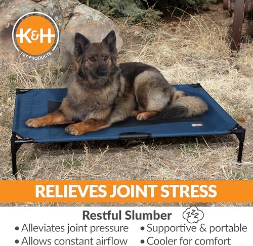 K&H Outdoor Elevated Dog Bed for Large & Extra-Large Pets, Blue, XL 50x32in - Image 5