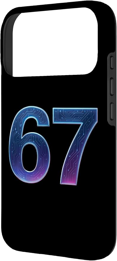 67 Meme Ai Quantum Number 67th Six Seven Tech Digital Future Case for iPhone 17 Pro - Image 2
