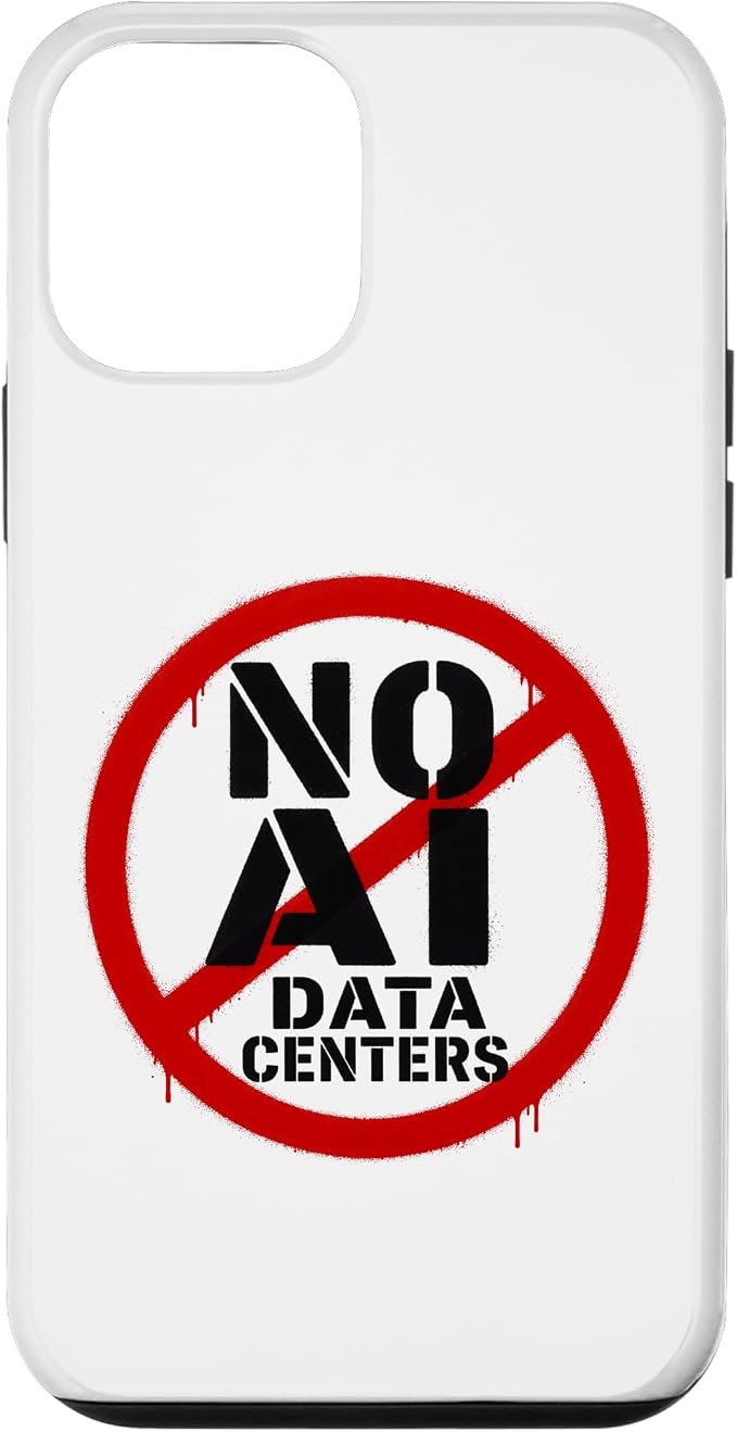 No AI Data Centers – Simple Minimal Spray Paint Style Text Case for iPhone 12 mini by Unknown