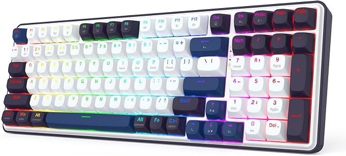 Redragon K744 PRO 99 Keys Wireless Gasket RGB Gaming Keyboard, 3-Mode Mechanical Keyboard w/Hot-Swap Socket, Round PBT Keycaps & 5-Layer Noise Dampening, Custom Linear Switch by REDRAGON