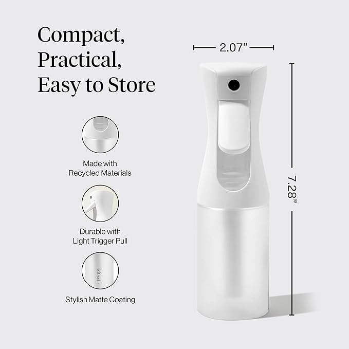 Kitsch Continuous Spray Bottle for Hair – White, 150ml | Fine Mister Spray Bottle & Water Spray Bottle – Recycled Hair Spray Bottle – Spray Bottles for Cleaning, Styling, & More - Image 4