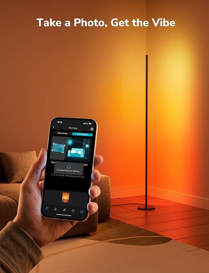 Lepro OE1 AI Corner Floor Lamp, Smart RGBICW LED Corner Lamp with Music Sync, Alexa Enabled, Personalized AI Lighting Designer, Modern Standing Lamp for Living Room/Bedroom,1000LM,2.4G WiFi, No Remote - Image 7