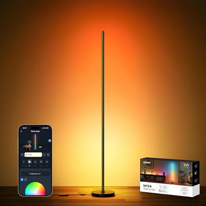 NEEWER NF04 RGB IC W Smart Floor Lamp NEW Version, 1000lm LED Corner Light Compatible with Google Alexa, APP/AI Design/Music Sync/16 Million Color Living Room Bedroom Home Decor Ambient Lighting - Image 2