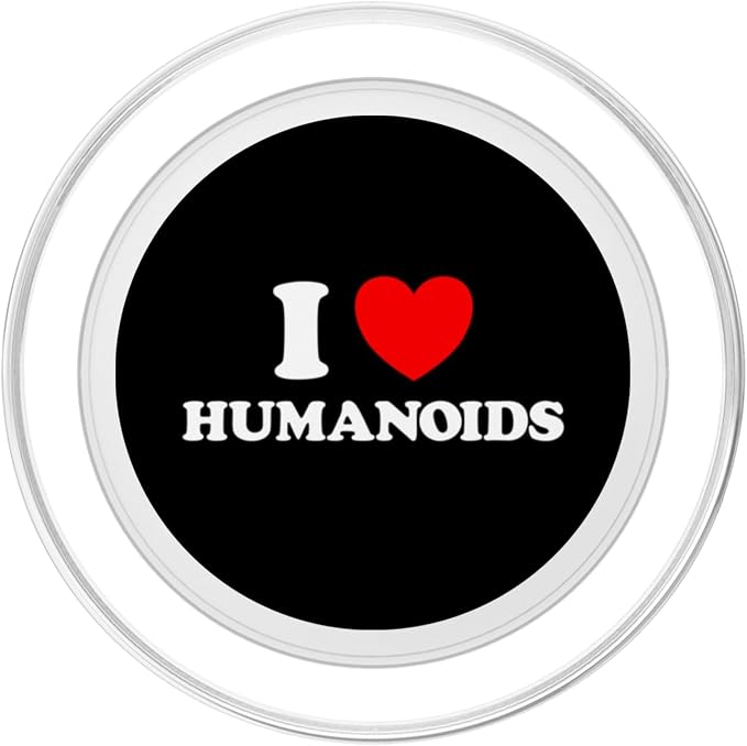 Humanoid Heart Funny Cute Embodied AI Bot Robot Being Fan PopSockets PopGrip for MagSafe - Image 2