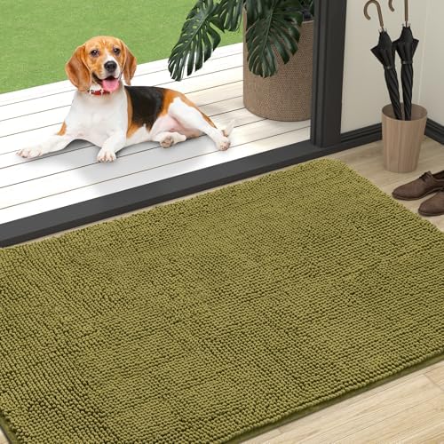 OLANLY Dog Door Mat for Muddy Paws 47x32, Super Absorbent Chenille Mud Mat by OLANLY