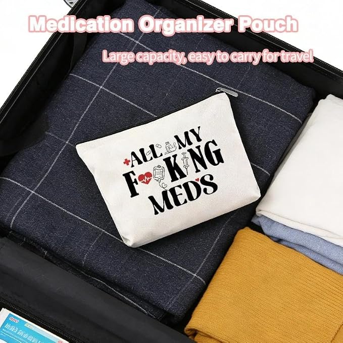Medicine Storage Organizer Pouch Bag Travel Medication Bag Funny Pharmacist Gifts Physician Assistant Make Up Bags Family Nurse Practitioner Day Gifts for Women Men Cosmetic and Pill Bags Doctor Pouch - Image 5