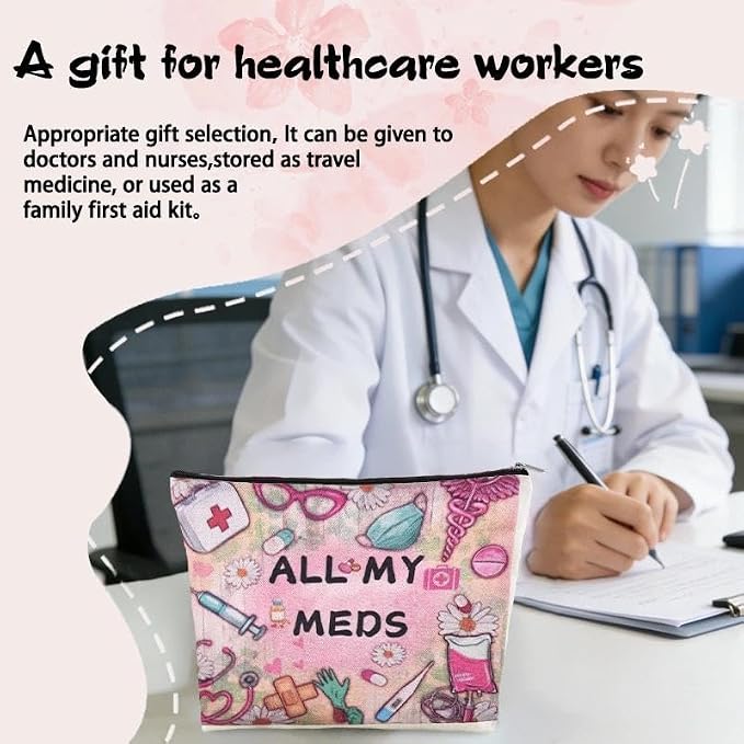 Small Nurse Medical Supply Pouch Bag Emergency Medicine Physician Bag Gifts Pharmacist Doctor Graduates Accessories Family Patient Medication Organizer Nursing School Makeup Bags Survival Med Pouch - Image 4
