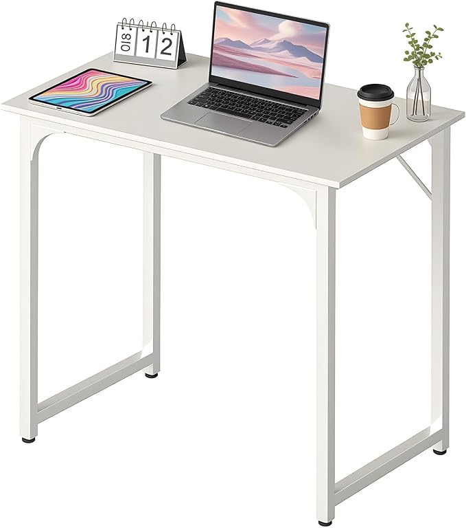 BestOffice Computer Desk,Home Office Desk, Modern Simple Style for Home Office Study Writing (White, 32 Inch) by BestOffice
