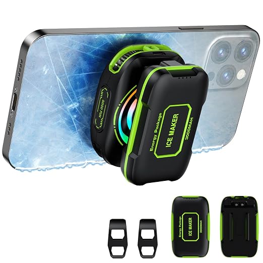 Cell Phone Cooler for Gaming, Magnetic Portable Rechargeable Battery Mobile Phones Radiator with RGB Lights for iPhone Series, iPad Pro, Tablet, TikTok Live by Unknown