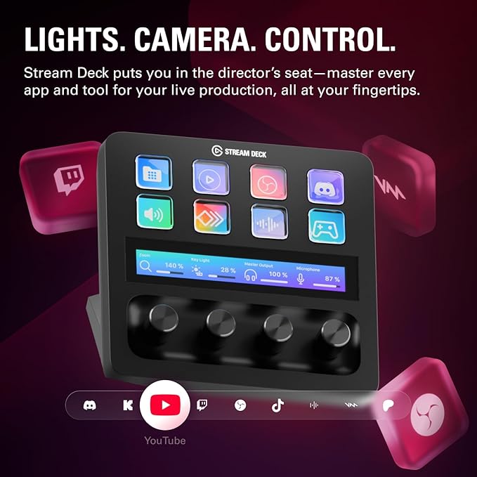 Elgato Stream Deck +, Audio Mixer and Studio Controller | LCD keys, dials and touch strip, Multi actions and smart profiles, Unlocks Wave Link mixing, Works with Mac and PC - Image 2