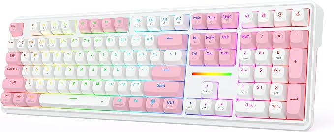 Redragon K745 PRO Wireless 108-Key Gasket RGB Gaming Keyboard, 4 Hotkeys | Extra Shortcut Keys, 0-Delay Tri-Mode, Cushioned Noise Dampening for Creamy Thocky Sound, Unfaded PBT Keycaps, PRO Software by REDRAGON