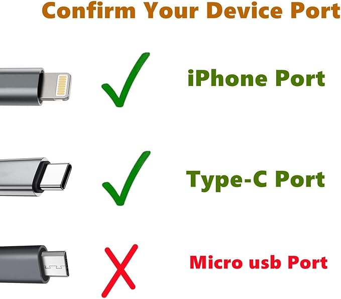 Type USB C 2-in-1 Cell Phone Fan, for iPhone All Series 7 8 X 11 12 13 14 15 16 17 XS XR Plus Mini Pro Max SE, for Samsung Galaxy S, Z Fold Flip, A1/A2/A3/A5 Series, M1/M3/M5, Note Series (Black x6) - Image 2