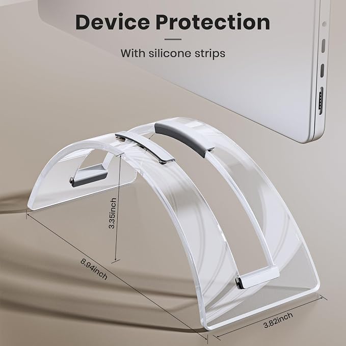 Acrylic Vertical Laptop Stand for Desk,Acrylic Invisible Desktop Notebook Dock,Vertical Laptop Holder Space-Saving Organizer for All MacBook, Surface, Samsung, HP, Dell - Image 5