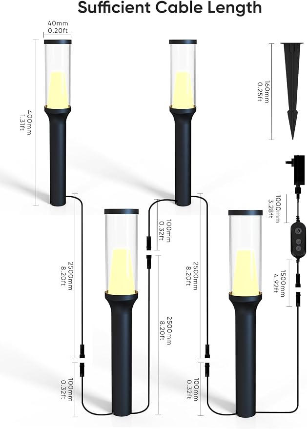 APPECK Pathway Lights,RGBCW Walkway Lights with APP Control,4 Pack | IP65 Waterproof,Low Voltage Landscape Lighting 800LM,Color Changing,for Garden, Yard, Patio,Compatible with Alexa - Image 7