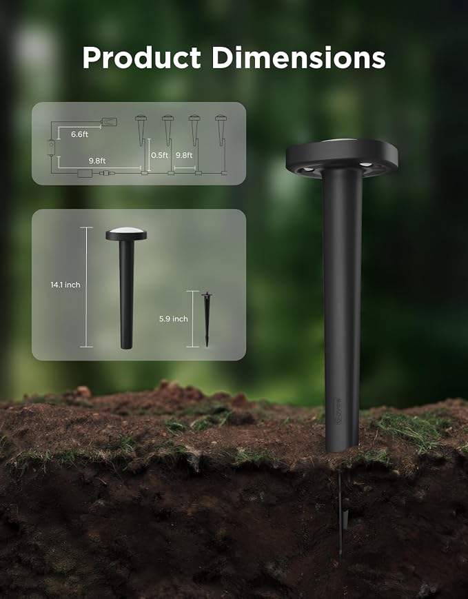 Govee Outdoor Pathway Lights 2, IP66 Waterproof, 60+ Scene Modes | for Yard, Garage, Garden, Lawn, Outdoor Decor, Works with Alexa, Google Assistant, Matter, Wired 4 Pack - Image 8