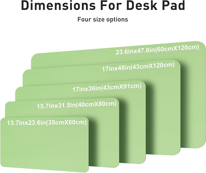 Aothia Faux Leather Desk Mat – Large Mouse Pad, Non-Slip PU Leather Blotter, Waterproof Writing Surface for Office and Home (Foam Green, 47.2" x 23.6") - Image 5