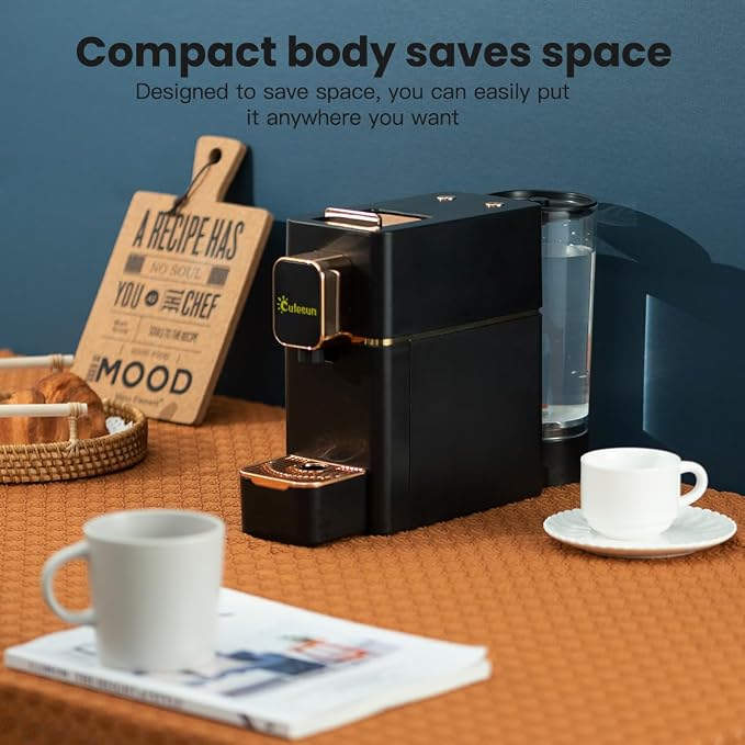Mini Espresso Coffee Machine for Capsules Compatible with Nespresso OriginalL Machine, Espresso Maker Single Serve, Bestpresso Coffee Capsules Peet's Espresso more (Black) - Image 3