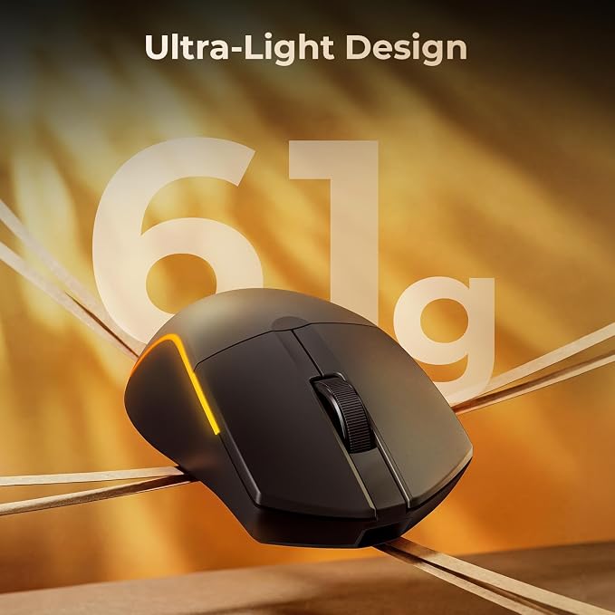 Redragon S156 Wireless Keyboard and Mouse with Tri-Mode, Mechanical Feel Keyboard and 4800 DPI 61G Ultra-Light Gaming Mouse, RGB Backlit, 4 Macro Keys, Long Battery Life for PC, Mac, Ideal for Gamer - Image 6