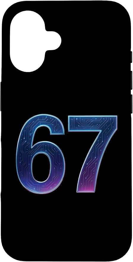 67 Meme Ai Quantum Number 67th Six Seven Tech Digital Future Case for iPhone 16 by Unknown