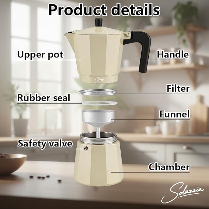 12 Cup Stovetop Espresso Maker Italian Moka Pot, Stove Top Cuban Coffee Maker, Greca Mocha Pot(Premium, 20 oz/600ml) - Image 6