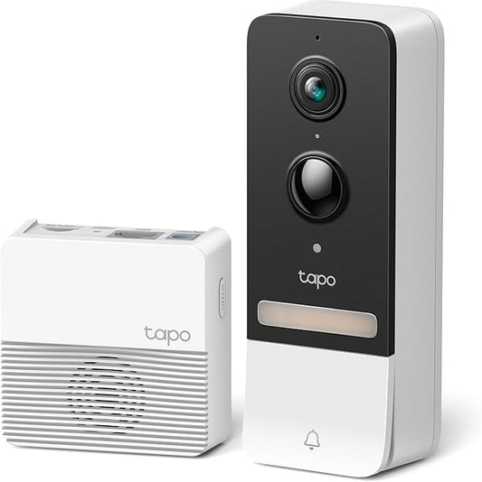 Tapo TP-Link Smart Video Doorbell Camera, Chime Included, 2K 5MP, Color Night Vision, 2-Way Audio, Free AI Detection, Cloud/SD Card Storage, Works w/Alexa & Google Home, D230S1 by Unknown