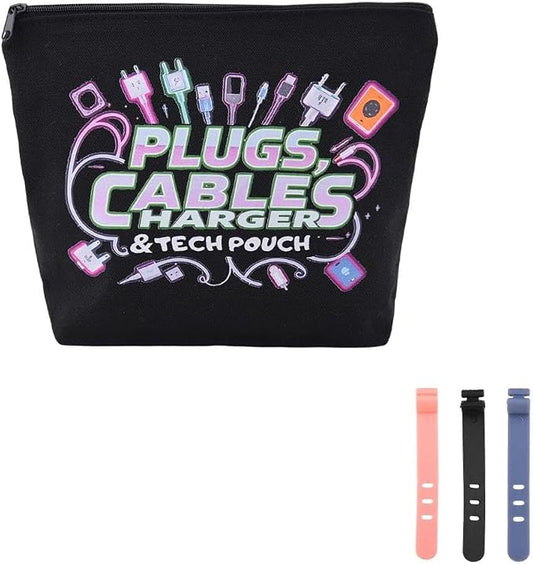 Plug Cable Charger Tech Pouch Charging Cable Organizer Travel Bag Small Usb Wire Storage Bag Earphone Case Pouch Silicone Cord Ties for Electronics Cell Phone Charger Bags for Men Women Charge Wrap by YangQian