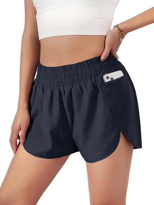 Blooming Jelly Women's Quick-Dry Running Shorts Workout Sport Layer Active Shorts with Pockets 1.75" by Bloomingjelly