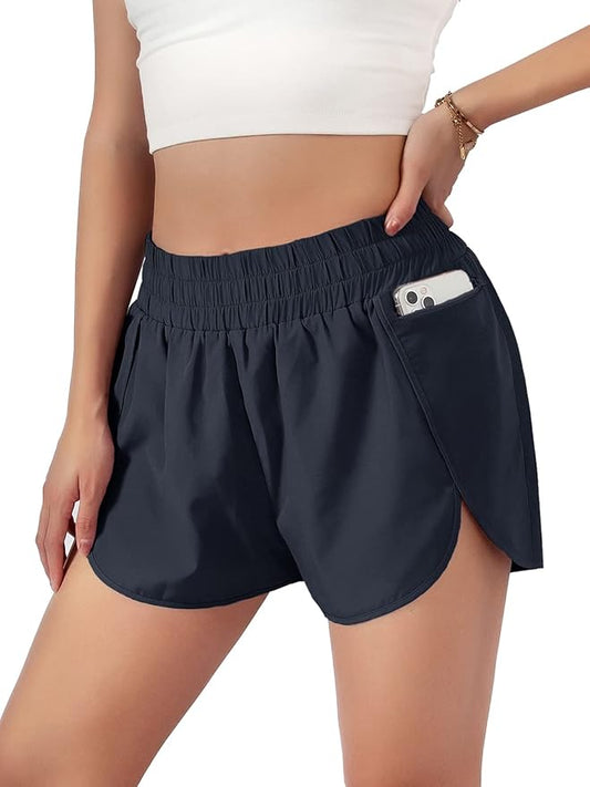 Blooming Jelly Women's Quick-Dry Running Shorts Workout Sport Layer Active Shorts with Pockets 1.75" by Bloomingjelly