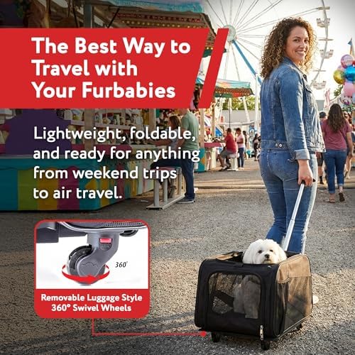 dbest products Rolling Pet Carrier with Wheels Airline Approved - TSA Dog Cat Carrier for Airplane Travel - Wheeled Pet Carrier 18x12x20 for Pets up to 24lbs - Collapsible Travel Bag - Image 6