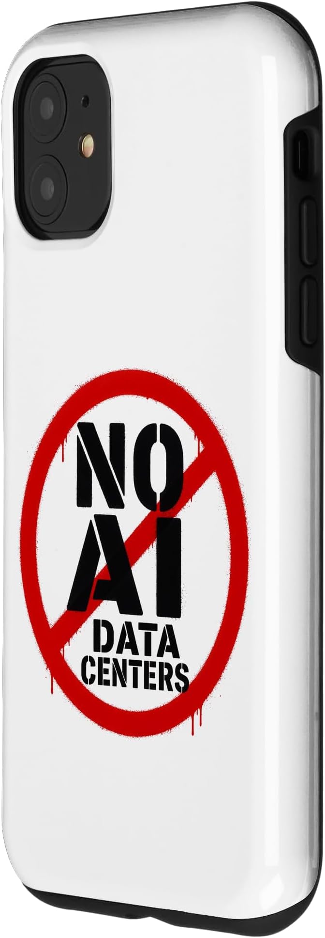 No AI Data Centers – Simple Minimal Spray Paint Style Text Case for iPhone 11 - Image 2