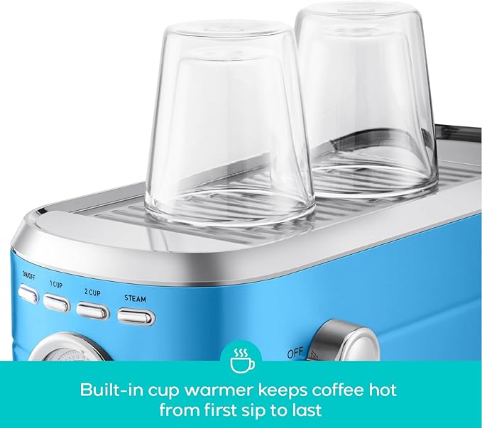CASABREWS CM5418 Espresso Machine, Espresso Coffee Maker with Steam Wand | Stainless Steel, 20-Bar Pump, Built-in Pressure Gauge, Powerful Steam Wand for Cappuccino Latte for Home, 34oz Water Tank - Image 4