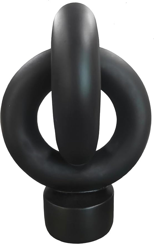 12" Modern Abstract Ring Decorative Sculpture, Knot Sculptures,Home Decor,Coffee Table Statues,Dining Living Room Desk Decor,Black by LAIKEARTS