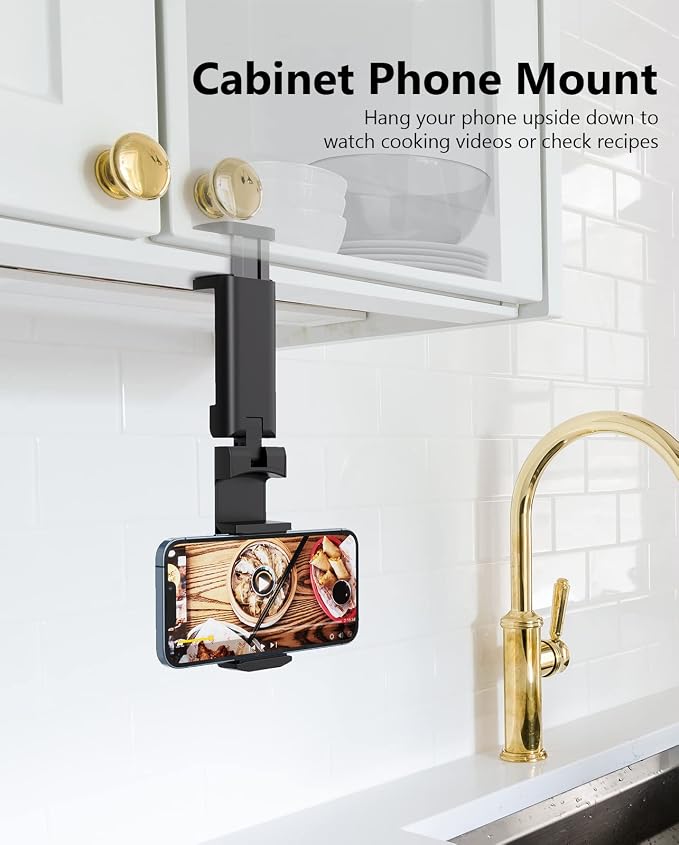 MiiKARE Travel Essentials Airplane Phone Holder, Universal Handsfree Phone Mount for Flying with 360 Degree Rotation, Travel Must Haves Phone Stand for Desk, Tray Table, Black&Black&Black - Image 6