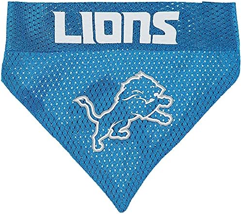 NFL DOG BANDANA - DETROIT LIONS REVERSIBLE PET BANDANA. 2 Sided Sports Bandana with a PREMIUM Embroidery TEAM LOGO, Large/X-Large. - 2 Sizes & 32 NFL Teams available by PETSFIRST