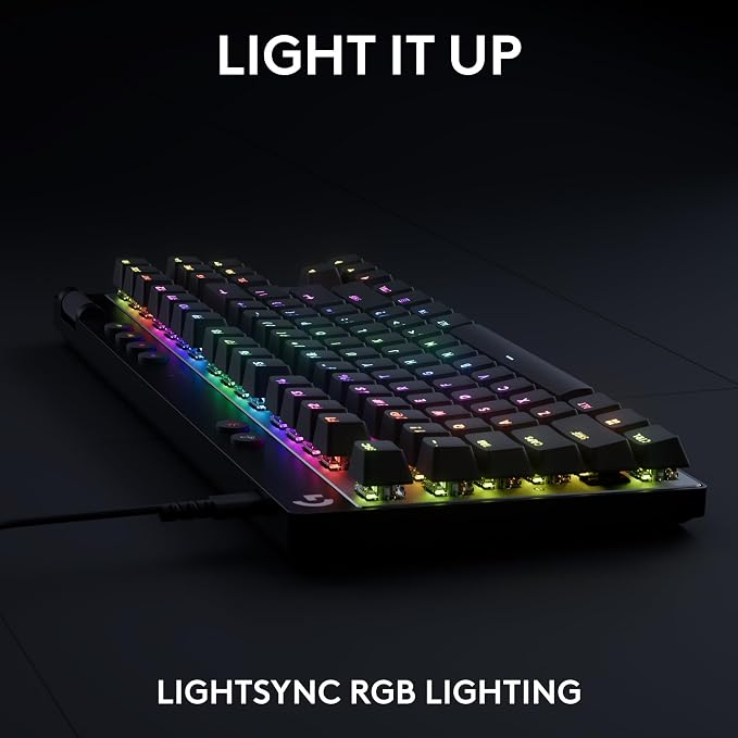 Logitech G PRO X TKL Rapid Tenkeyless Gaming Keyboard (Hall-Effect) - Black | Hall-Effect Magnetic Analog Switches with Rapid Trigger, Lightsync RGB, Detachable USB-C Cable, Volume Roller & Media Buttons - Image 6
