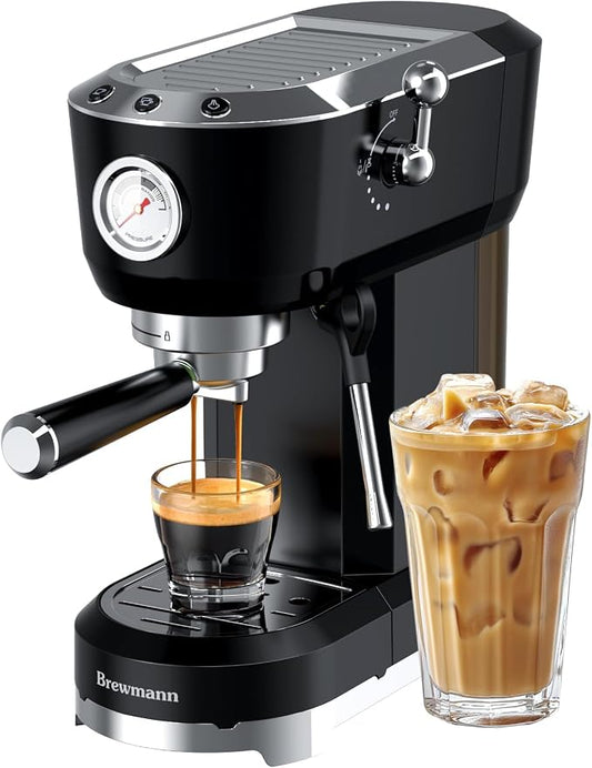 Espresso Machine with Powerful Steam Milk Frother, 20 Bar Coffee Machine for Latte, Cappuccino, Compact Espresso Maker for Home, Fast Heating, 42oz Removable Water Tank, Black by Unknown