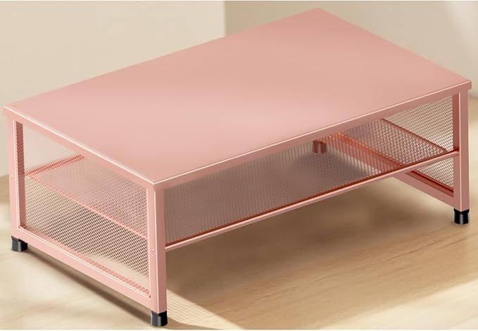 ECOLOVI 2-Tier Computer Monitor Stand Riser, Desk Organizer for Monitor, Printer & Laptop Stand, Desktop Workspace Organizers for Office Supplies(Rose Gold) by ECOLOVI