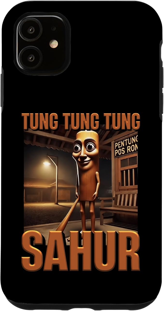 Internet Hilarious Meme AI Character Tung Tung Tung Sahur Case for iPhone 11 by Unknown