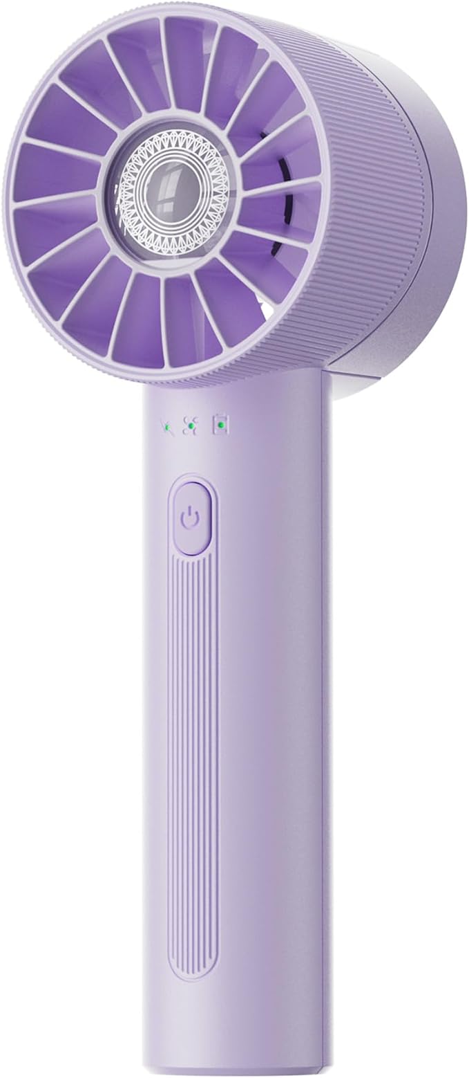 Portable Mini Handheld Turbo Fan, 4 Speed High Velocity Personal Cooling Device [Max 16H], Rechargeable Purse Travel Essential for Vacation/Beach/Trip - Purple by Coolwill