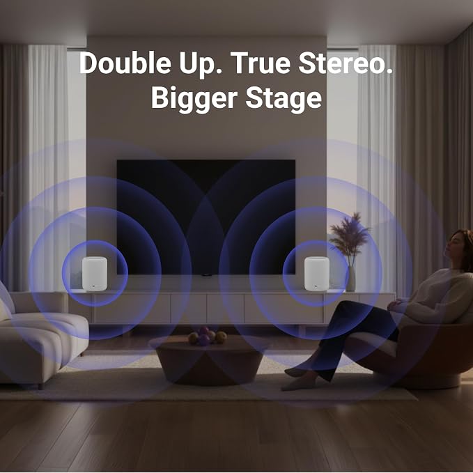 WiiM Sound Lite Smart Speaker, Hi‑Res 24‑bit/192 kHz, AI RoomFit™ Room Correction, 100W Peak, Wi‑Fi 6E/Bluetooth 5.3, Multi‑Room & Stereo Pairing, White - Image 6