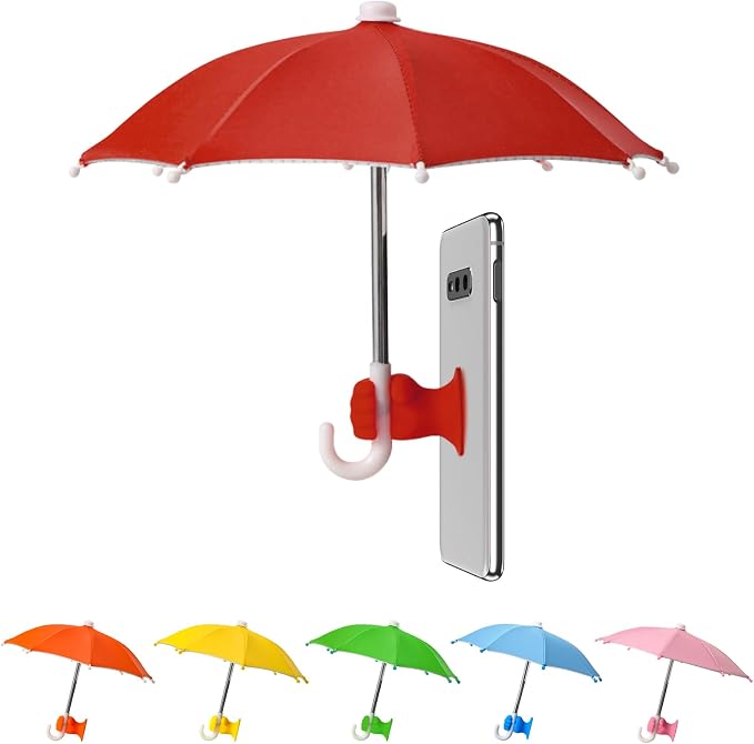 Phone Umbrella Stand, Sun Shade Mini Umbrella for Cell Phone with Adjustable Fist Style Suction Cup, Universal Anti-Glare Sun Visor for Outdoor by Harewu
