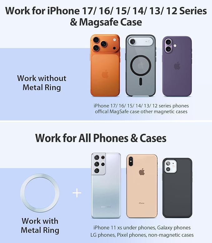 VICSEED for MagSafe Car Mount [Upgraded Strongest Magnet Power] Magnetic Phone Holder for Car Vent 360 Adjustable Magnetic Phone Mount for iPhone 17 Pro Max 16 15 14 13 12 Plus Mini, Purple - Image 4