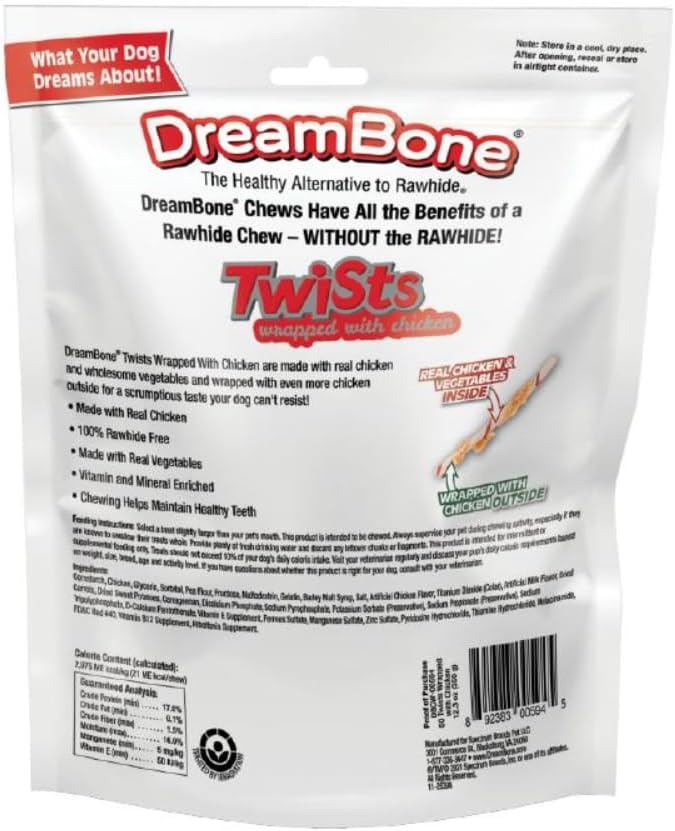 DreamBone Chicken Wrapped Twist Stick Rawhide-Free Dog Treats, 50 Count - Image 2