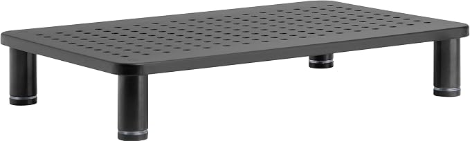 Husky Mounts Monitor Riser Laptop Stand, Adjustable Legs, Stackable, 14.5" x 9.25" x 3.25" Max Height, Matte Black Steel, 1 Stand by Husky+Mounts