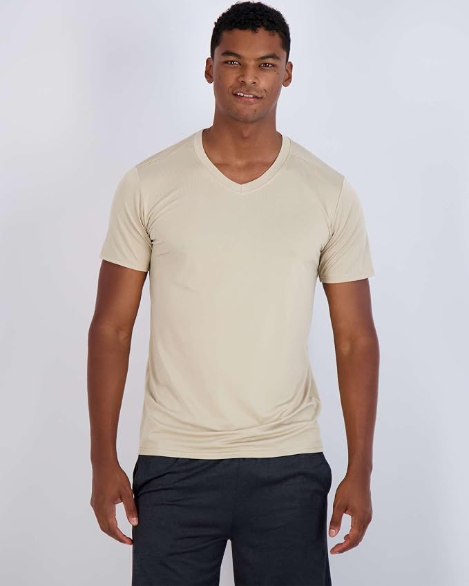 5 Pack Men's Dry Fit V Neck Gym Workout T Shirts Athletic Moisture Wicking | Cooling, Quick Dry, Breathable, Short Sleeve, Exercise, Cycling, Sports, Outdoor, Fitness, Golf, Crossfit, Hiking, Tennis - Image 2
