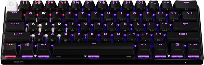 Logitech G PRO X 60% Wireless Gaming Keyboard (Tactile Optical) - Black | Lightspeed, ultra-compact TKL 60% mechanical, for Windows PC, LIGHTSYNC RGB, dual-shot PBT keycaps, optical switches by Unknown