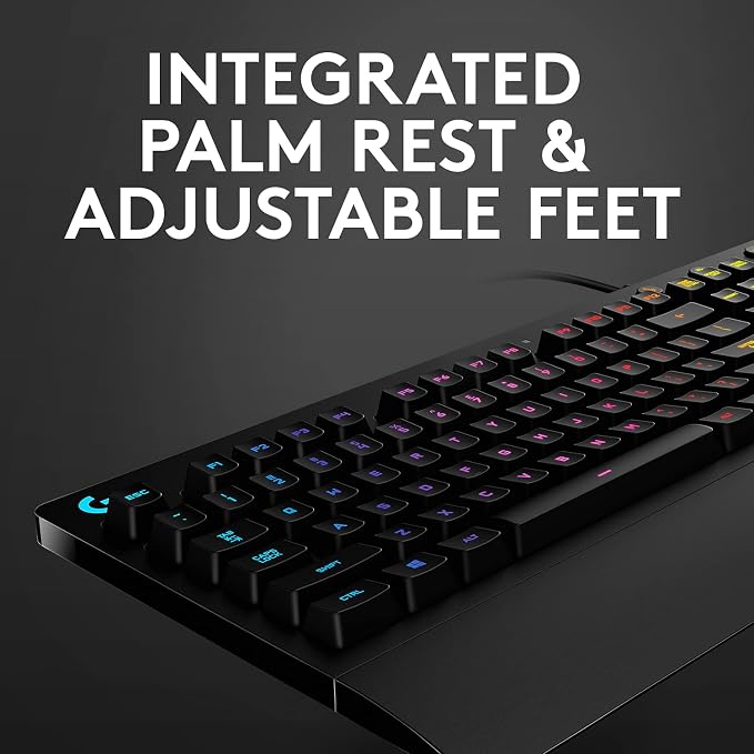 Logitech G213 Prodigy Wired RGB Gaming Keyboard - Black | Mech-Dome Keys, Palm Rest, Adjustable Feet, Media Controls, LIGHTSYNC RGB, USB, Compatible with Windows - Image 5